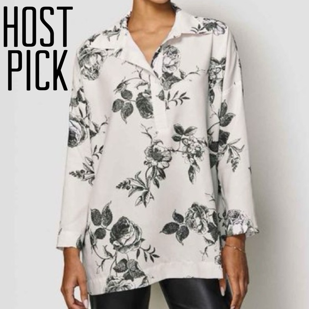 Studio 1886 Floral High Low Shirt
